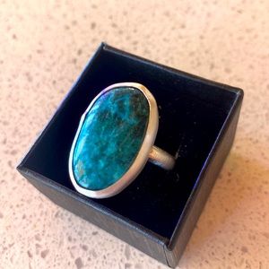 Sterling silver and chrysocolla ring 9